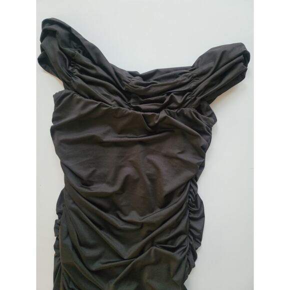 Women's Ruched Off-Shoulder Short-Sleeve Bodycon Cocktail Party Dress Size S - Picture 3 of 4